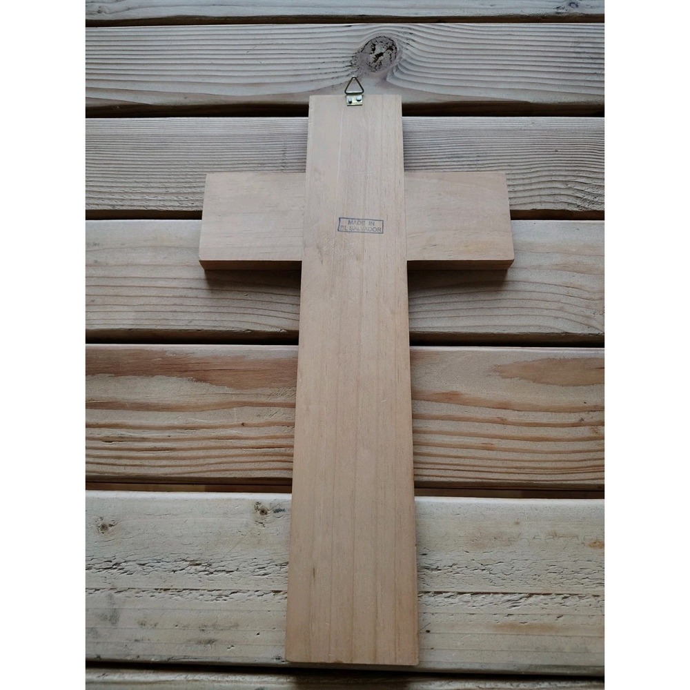 El Salvador Vintage Folk Art Jesus on Cross Hand Painted Wood Religious &Other‎ - Picture 4 of 16